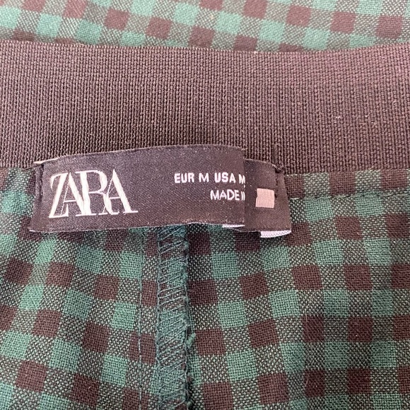 Zara Kelly Green/Black Checkered Pants Size M - Picture 9 of 9